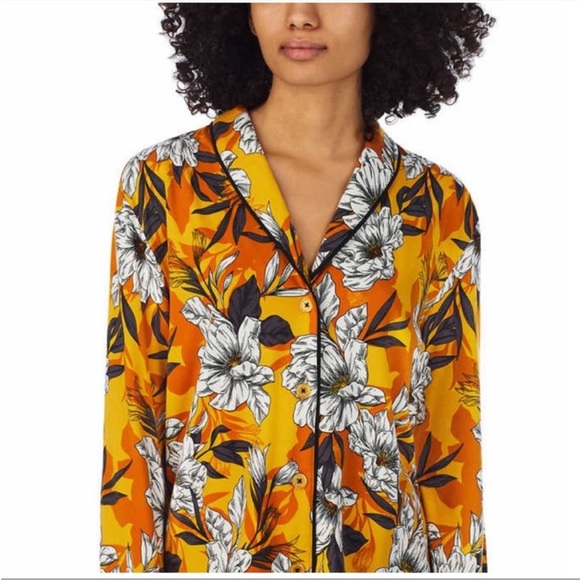 Room Service Ladies Women Shawl Collar Pajamas Set Floral Comfy - Picture 4 of 7